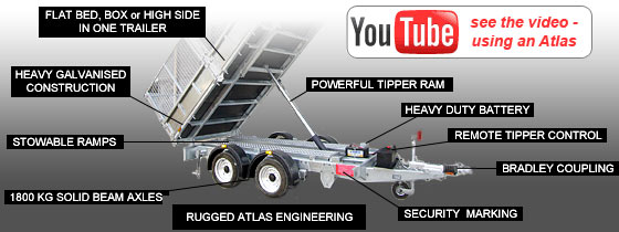 click to see full specifications for the Atlas tipper trailer
